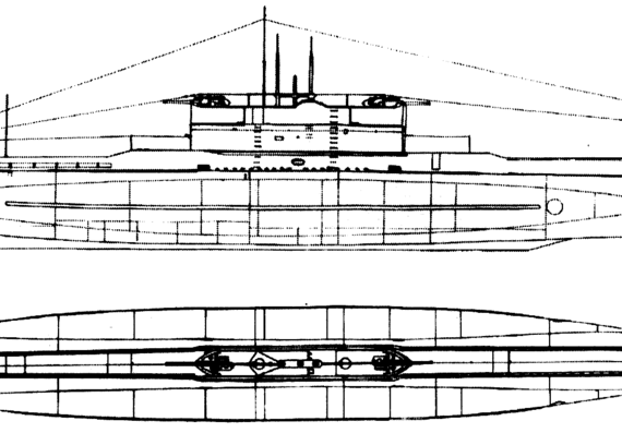 Подводная лодка JRM Hrabri 1928 [Submarine] Yugoslavia - чертежи, габариты, рисунки